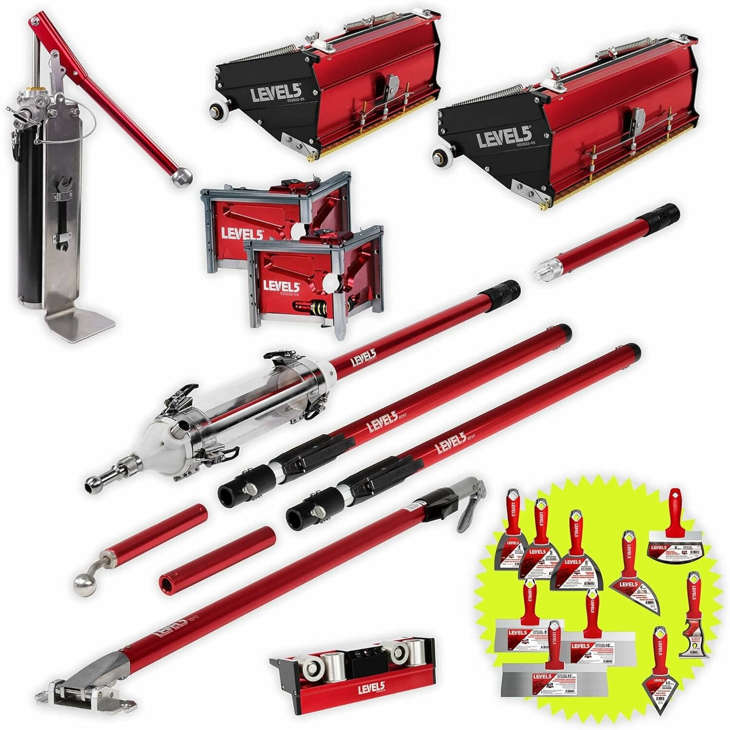 Level5 4-669 10/12″ MEGA Flat Boxes, 3″ Corner Finisher, MiniShot, Pump, Roller, Ext. Handles Discount