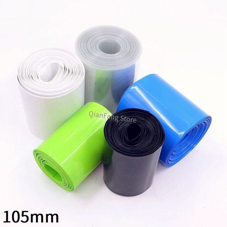 PVC Heat Shrink Tube 105mm Width Blue Multicolor Shrinkable Cable Sleeve Sheath Pack Cover for 18650 Lithium Battery Film Wrap Sale