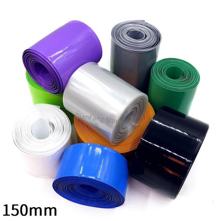 PVC Heat Shrink Tube 150mm Width Blue Multicolor Shrinkable Cable Sleeve Sheath Pack Cover for 18650 Lithium Battery Film Wrap Discount