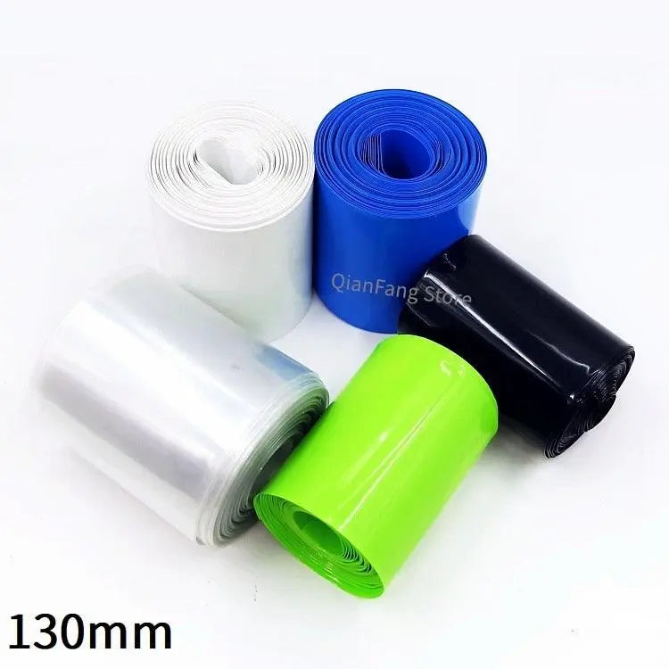 PVC Heat Shrink Tube 130mm Width Blue Multicolor Shrinkable Cable Sleeve Sheath Pack Cover for 18650 Lithium Battery Film Wrap Fashion