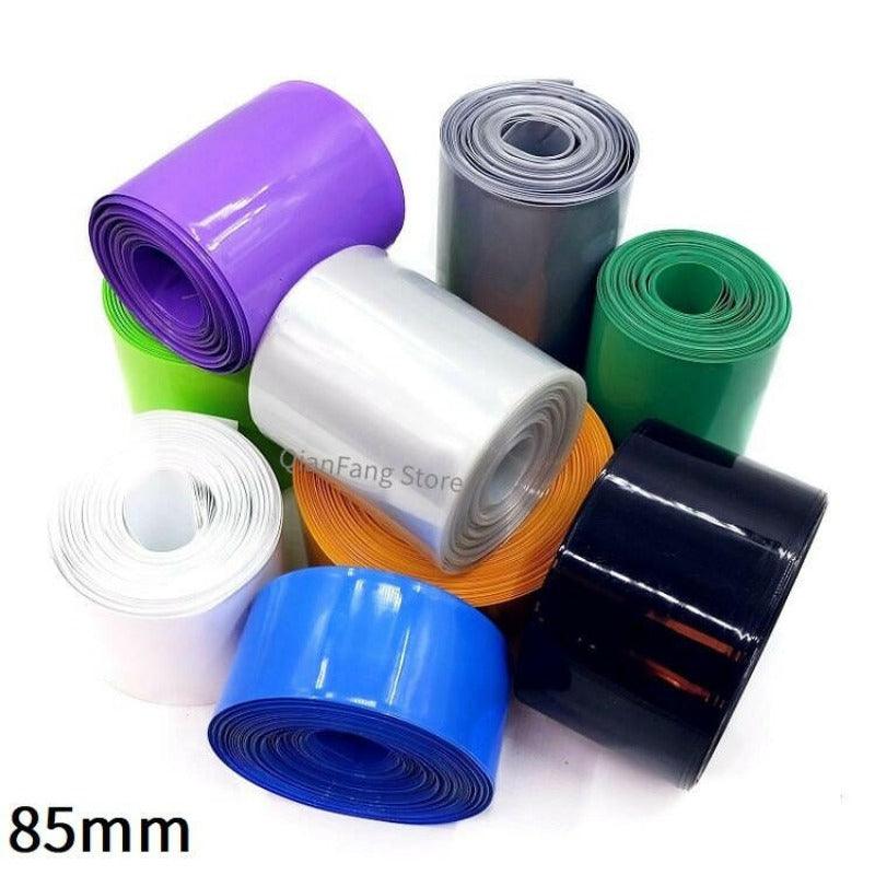 PVC Heat Shrink Tube 85mm Width Blue MultiColor Shrinkable Cable Sleeve Sheath Pack Cover for 18650 Lithium Battery Film Wrap Sale