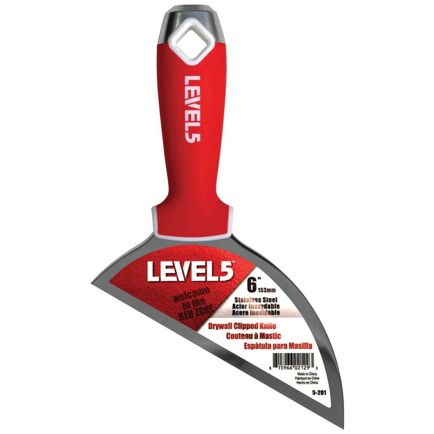 Level5 5-201 6″ Stainless Steel Clipped Knife w/ Soft Grip Handle Online Hot Sale