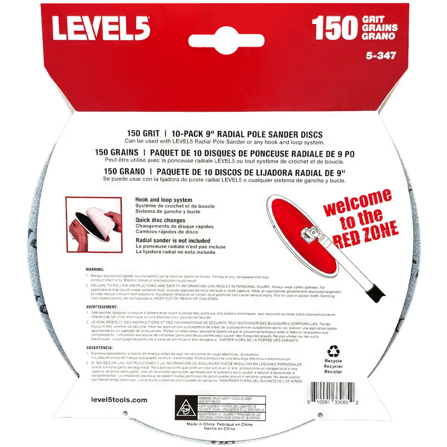 Level5 5-347 150 Grit 9″ Radial Sander Disc – 10 Pack Discount