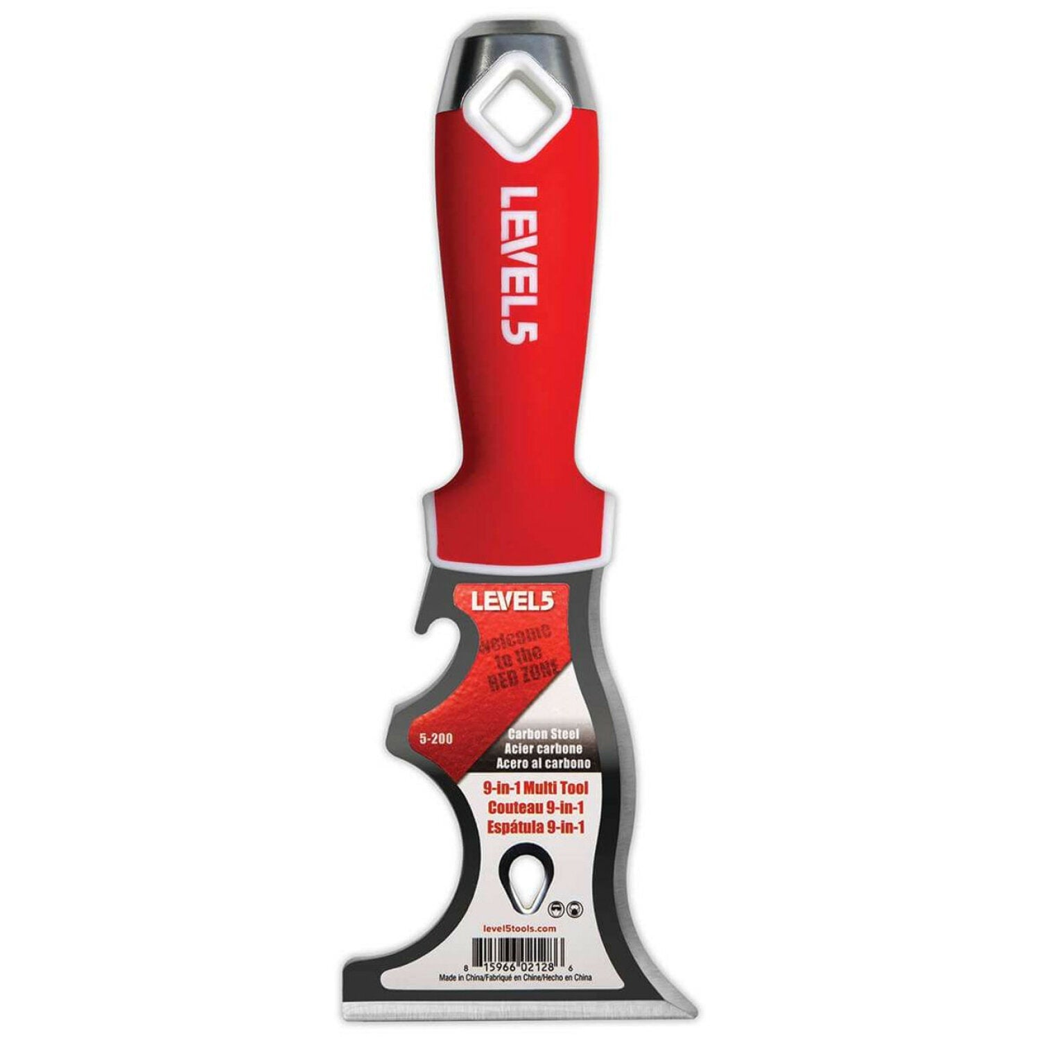 Level5 5-200 9-in-1 Carbon Steel Painter’s Knife with Soft Grip Handle Supply