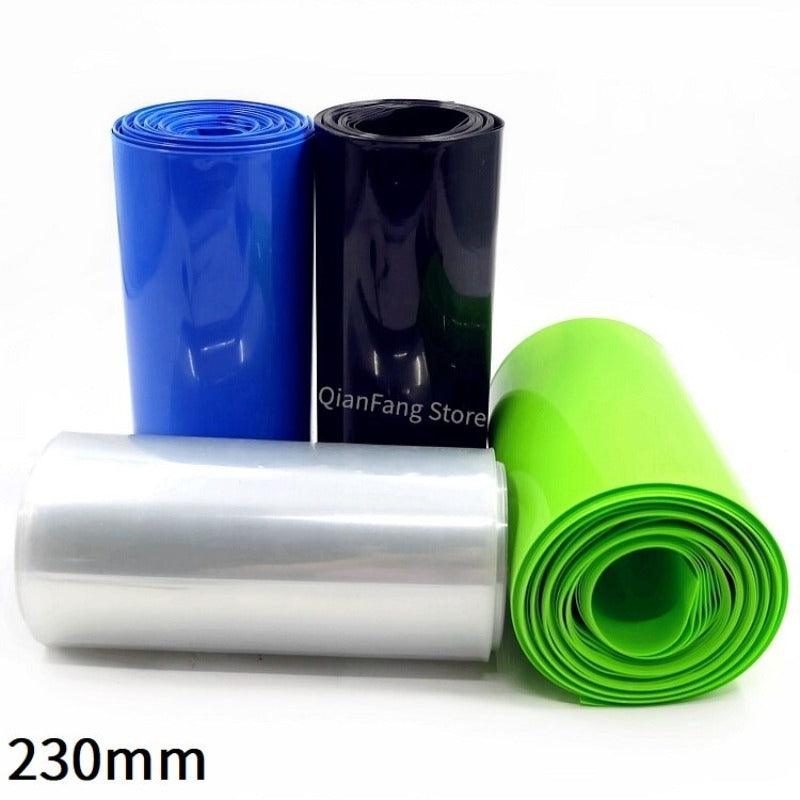PVC Heat Shrink Tube 230mm Width Blue Black Green Shrinkable Cable Sleeve Sheath Pack Cover for 18650 Lithium Battery Film Wrap Sale