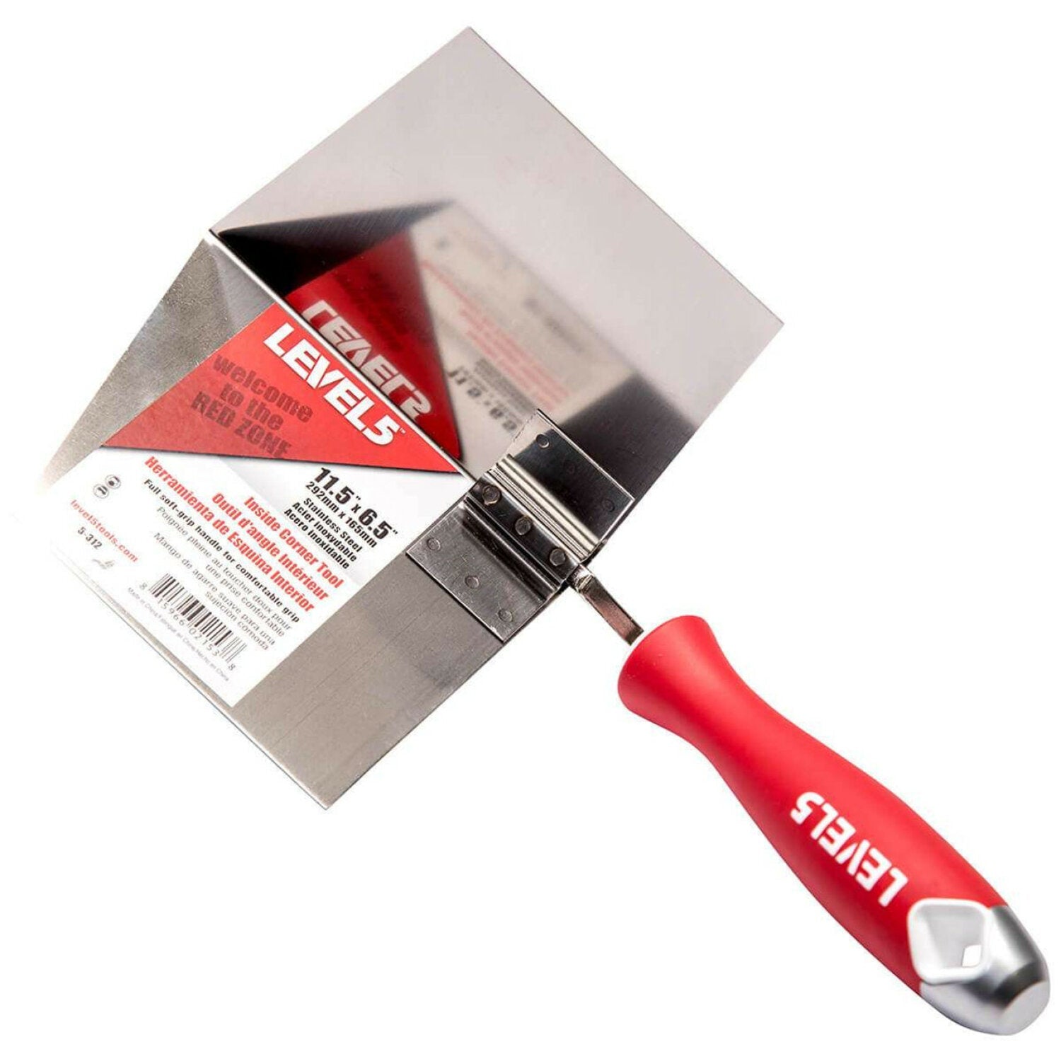 Level5 5-312 6.5″ x 11.5″ Inside Corner Trowel with Soft Grip Handles Online Hot Sale
