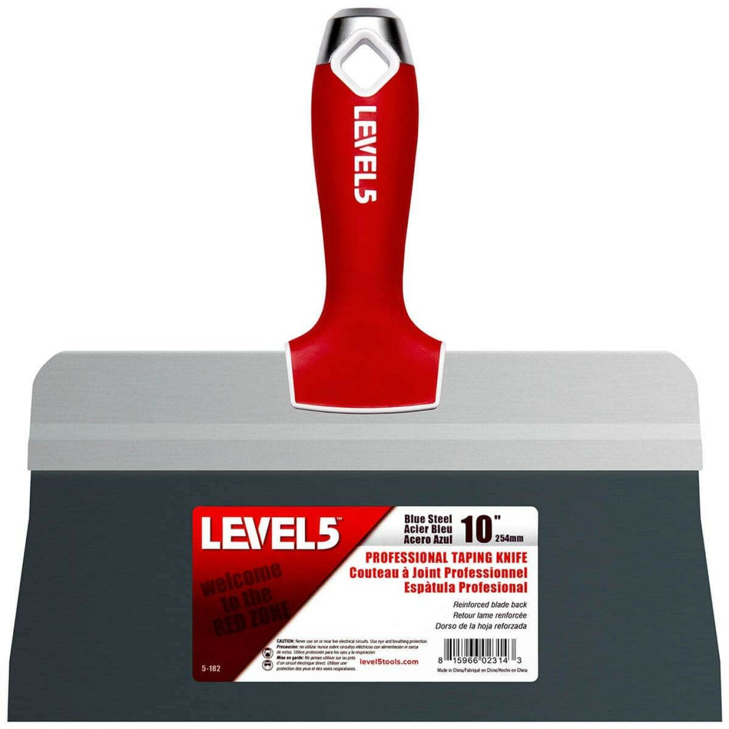 Level5 5-182 10″ Blue Steel Big Back Taping Knife with Soft Grip Handles on Sale