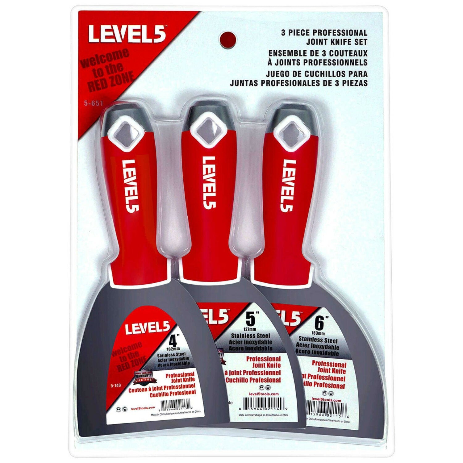 Level5 5-651 Stainless Steel Joint Knife 3-Pack w/ Soft Grip Handle Discount