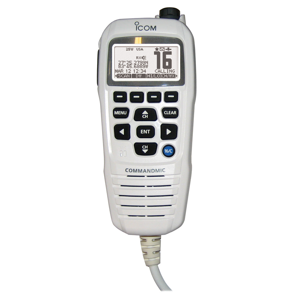 Icom COMMANDMICIV w/White BlackLit LCD – Super White [HM195GW] Supply