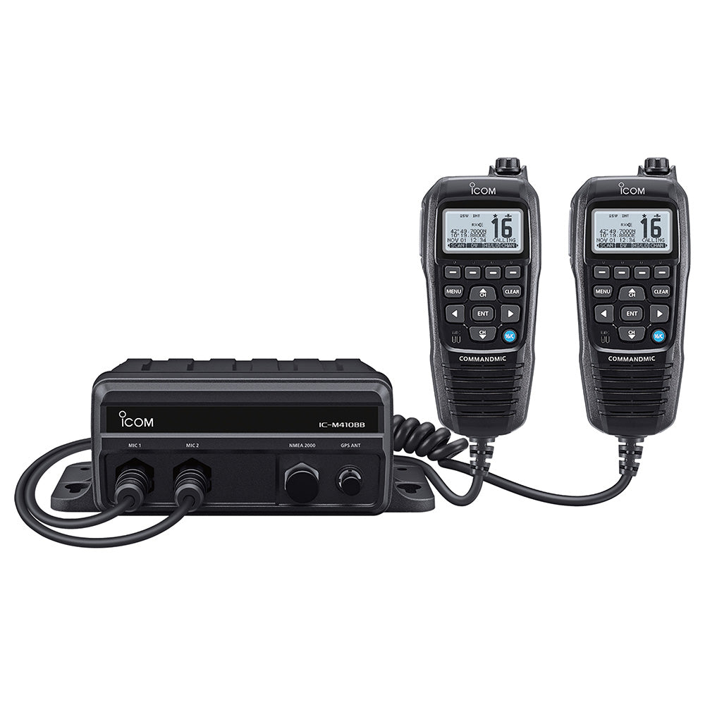 Icom M410BB 11 Black Box VHF w/Black Command Mic  2 Command Mic Ports [M410BB 11] Online Hot Sale