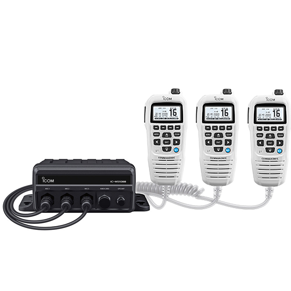 Icom M510BB GW 21 Black Box VHF w/White Command Mic  3 Command Mic Ports [M510BB GW 21] Online Hot Sale