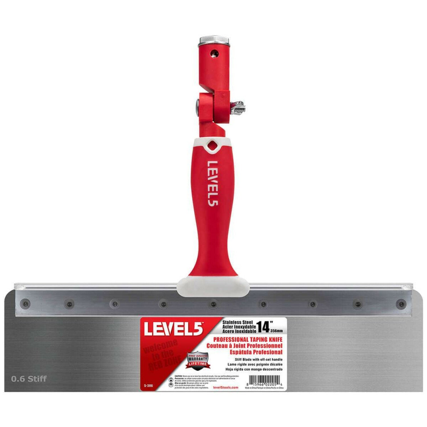 Level5 5-386 14″ Stainless Steel 0.6mm Stiff Blade Offset Taping Knife Online Sale