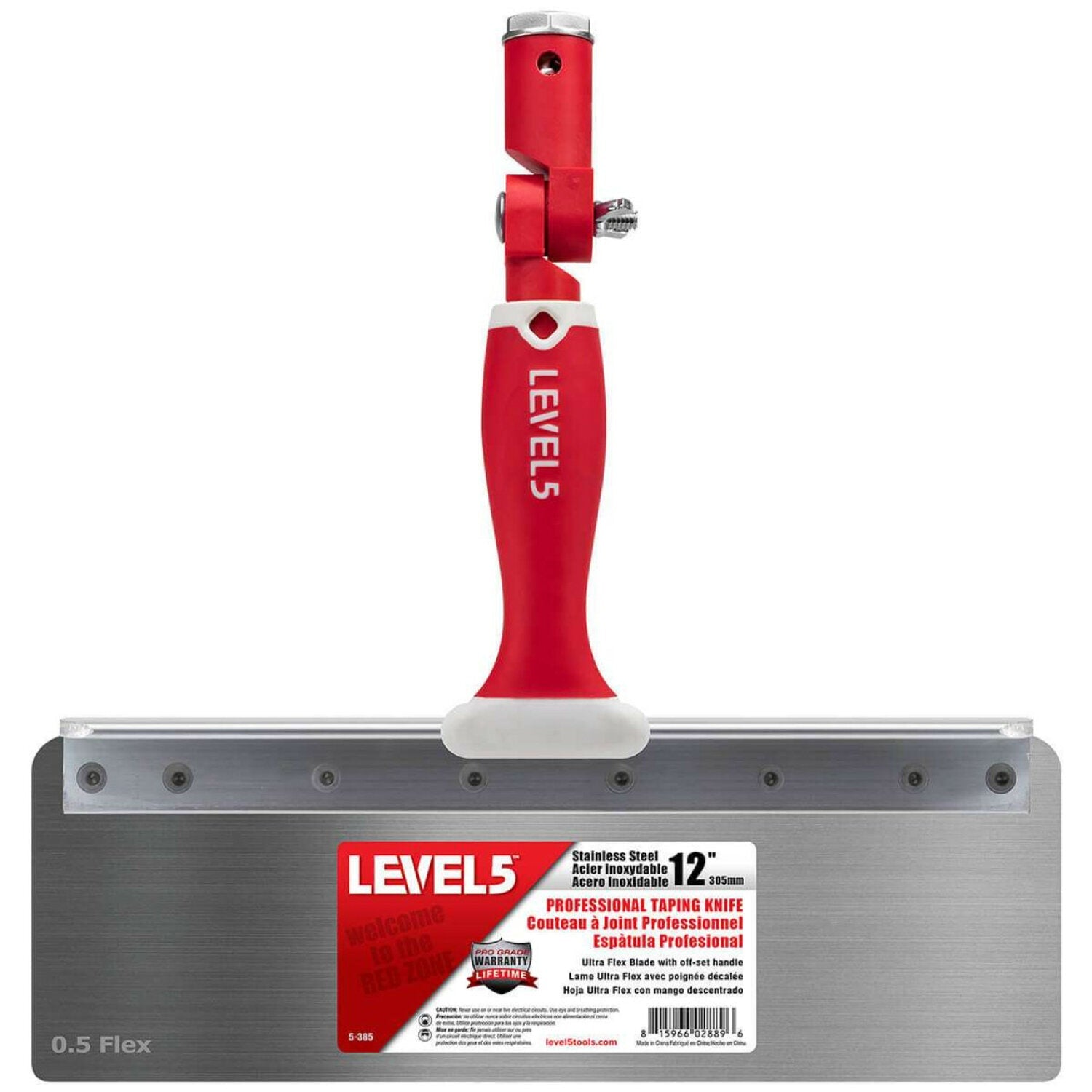 Level5 5-385 12″ Stainless Steel 0.5mm Flex Blade Offset Taping Knife on Sale