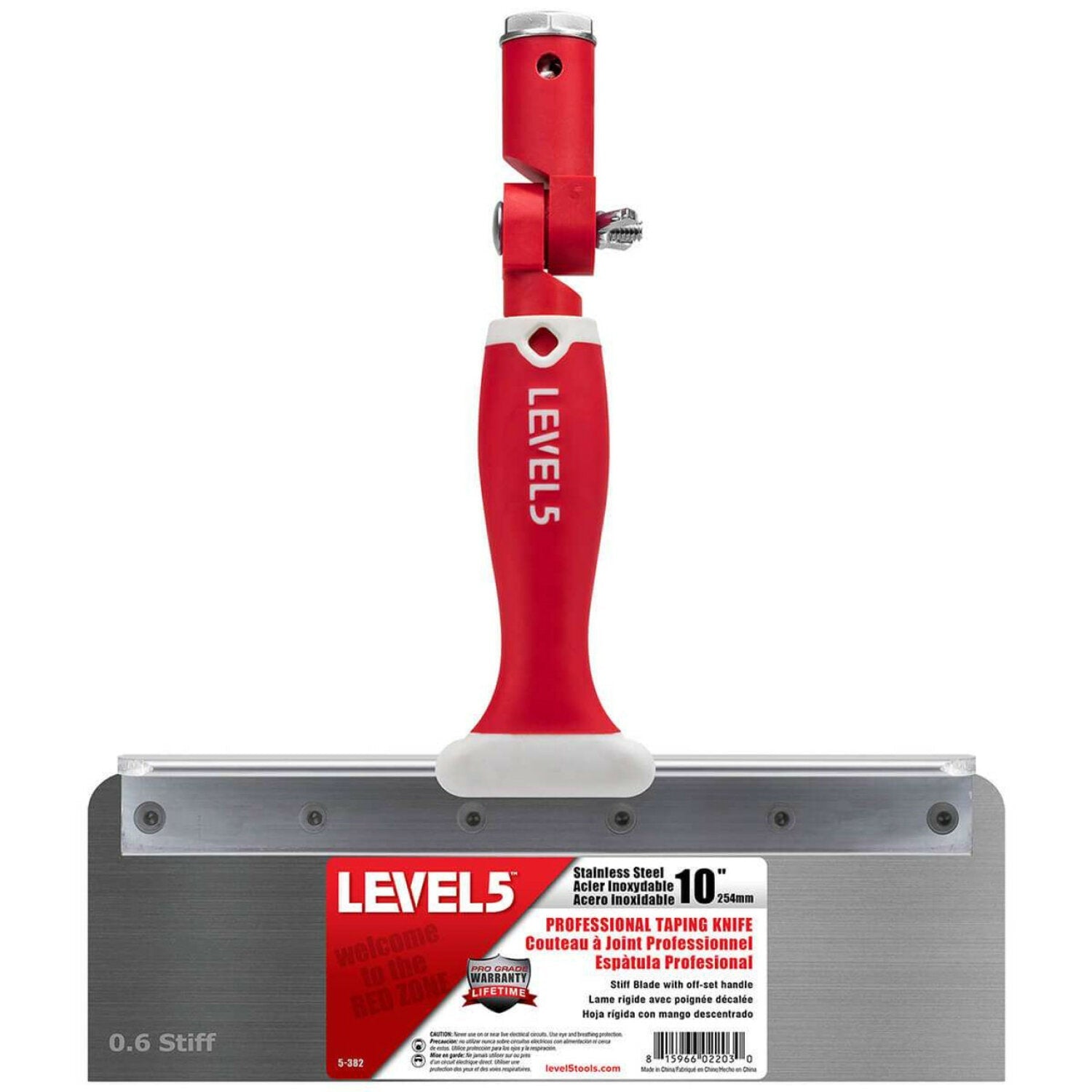 Level5 5-382 10″ Stainless Steel 0.6mm Stiff Blade Offset Taping Knife Online Hot Sale
