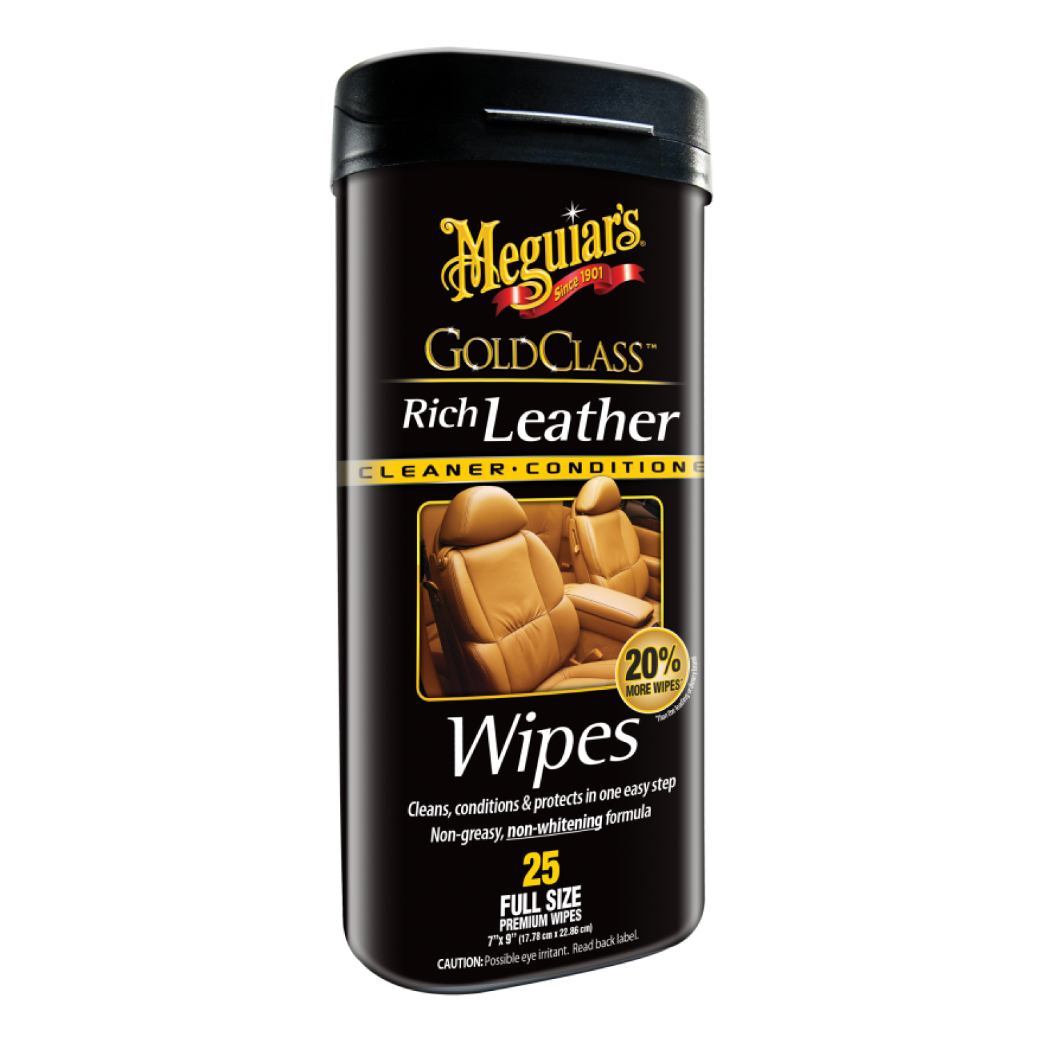 Meguiar’s G10900 Gold Class Rich Leather Wipes, 25 Count Online Sale