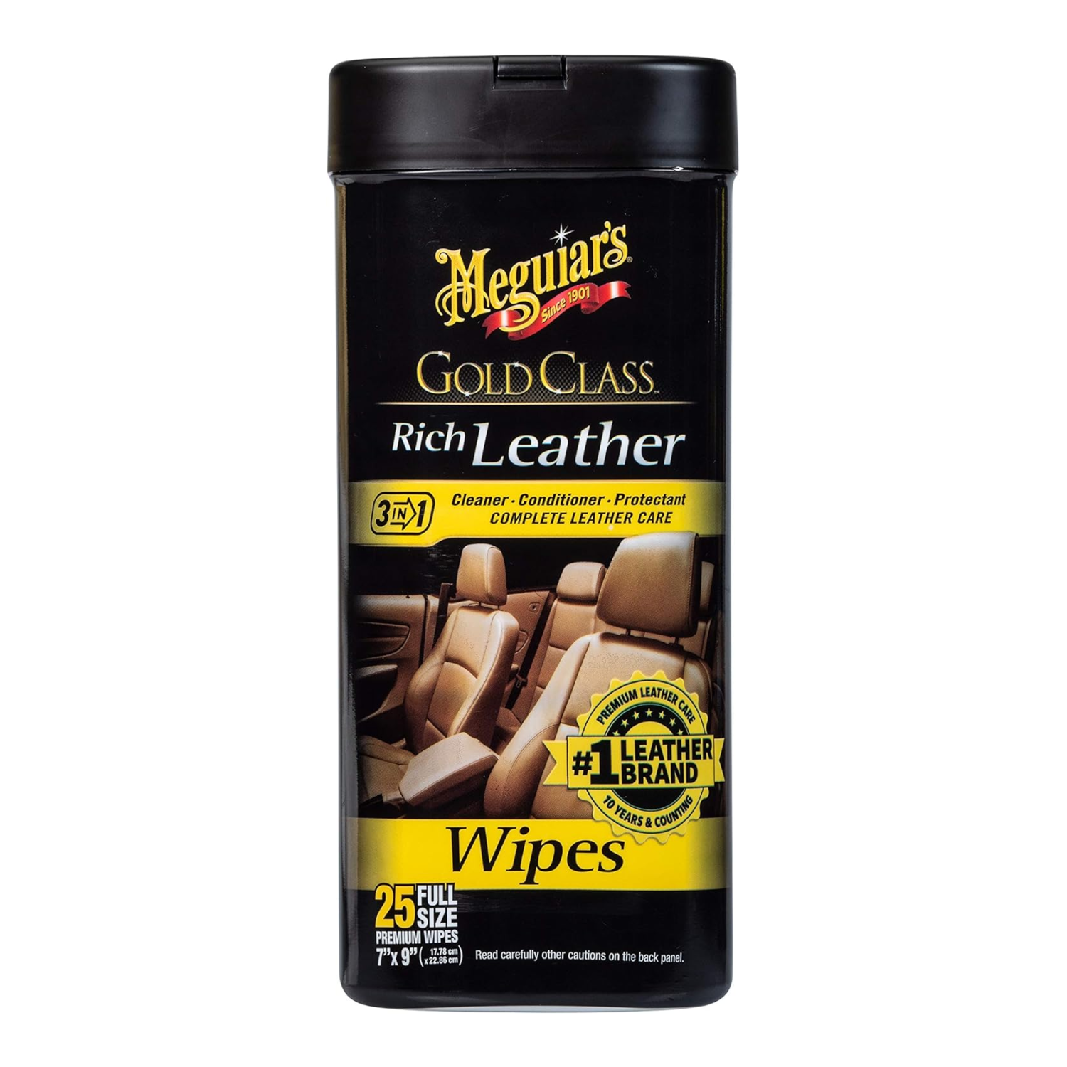 Meguiar’s G10900 Gold Class Rich Leather Wipes, 25 Count Online Sale
