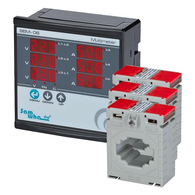 Samwha-Dsp SEM-06 Digital Multimeter, Three Phase Volt(L-L),(L-N), Panel Meter 12 in 1 Online now