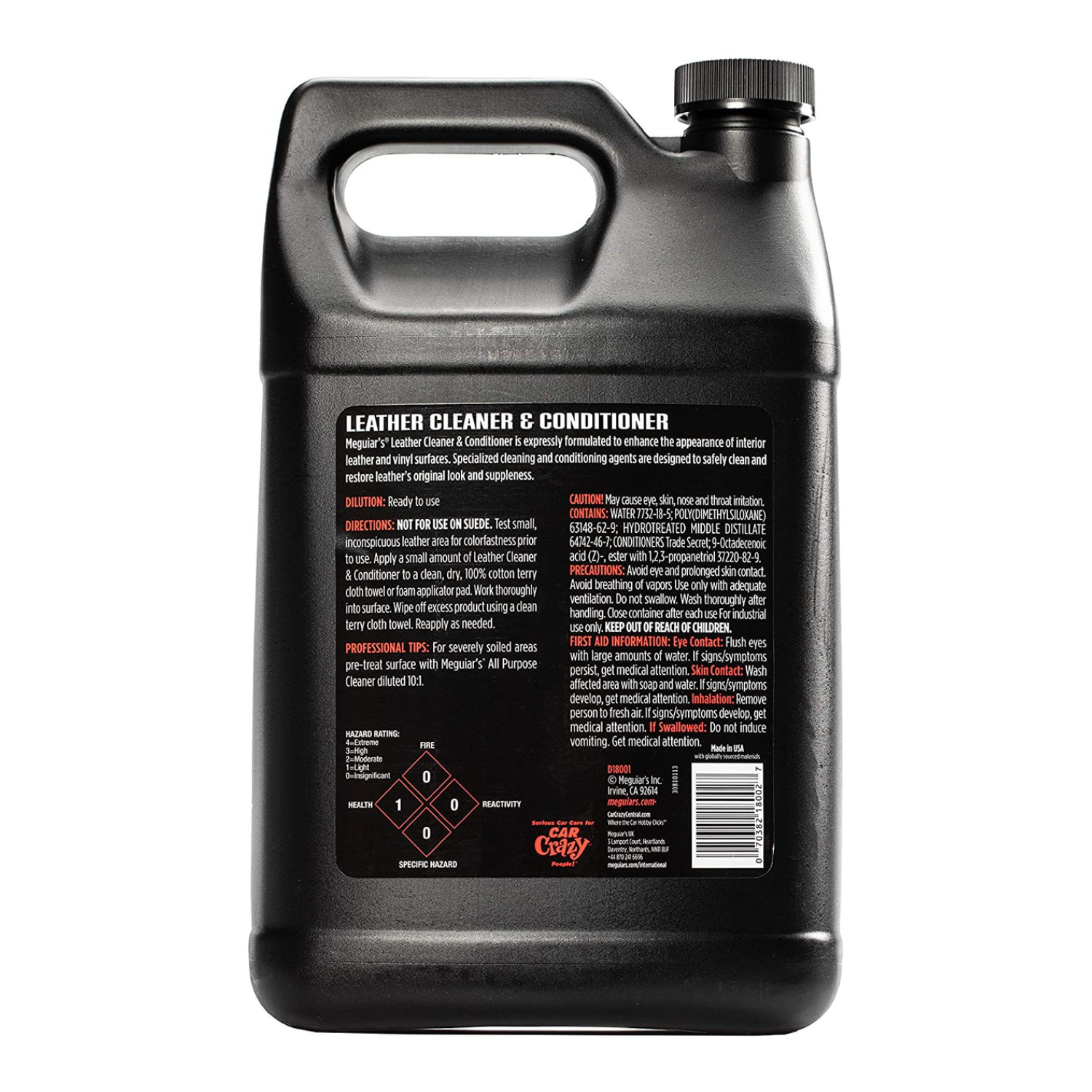 Meguiar’s D18101 Detailer Leather Cleaner, 1 Gallon Fashion