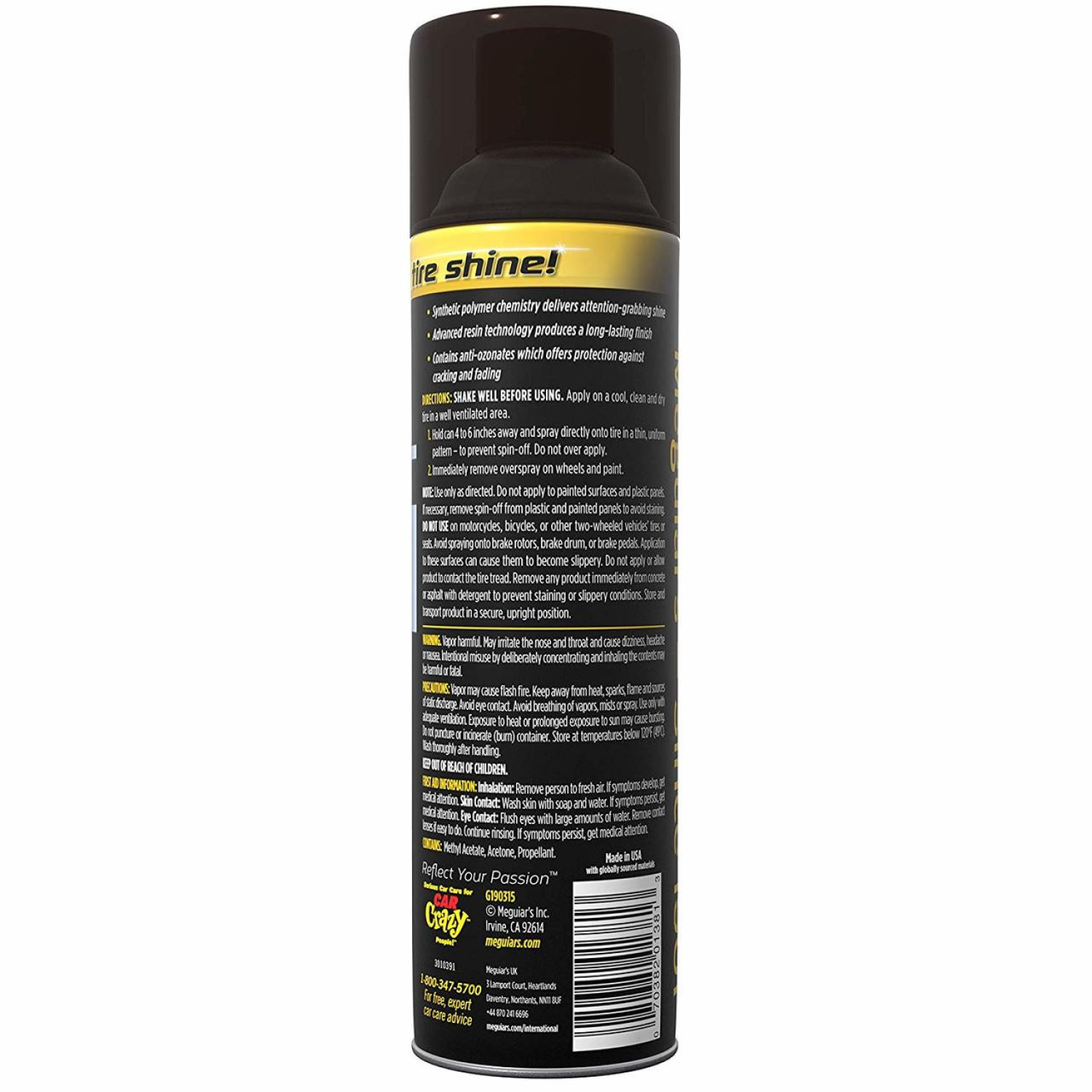 Meguiar’s G190315 Ultimate Insane Shine Tire Coating, 15 .oz Supply