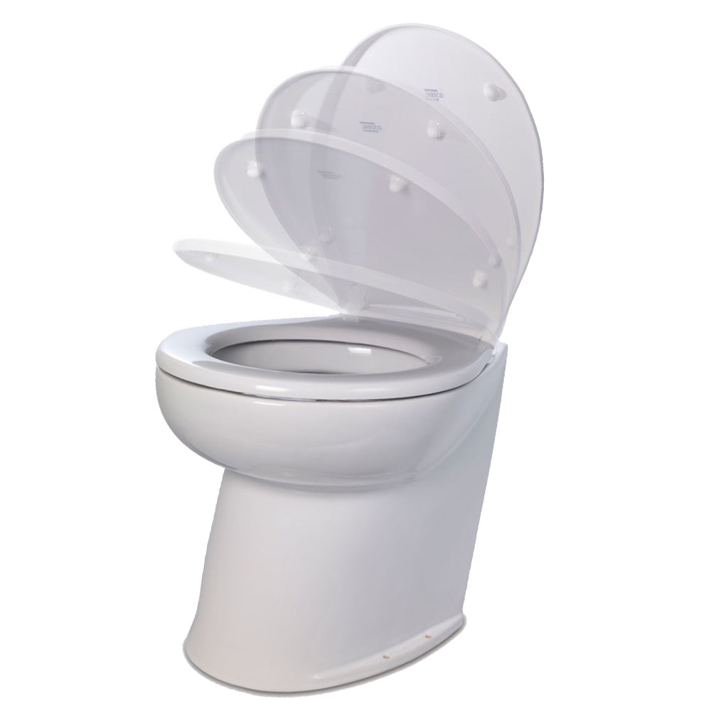 Jabsco Deluxe Flush 14″ Angled Back 12V Freshwater Electric Marine Toilet w/Solenoid Valve  Soft Close Lid [58060-3012] Hot on Sale