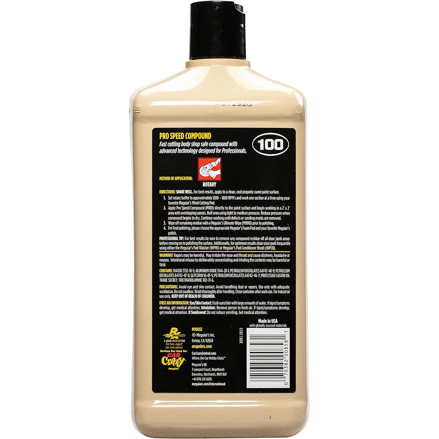 Meguiar’s M10032 Mirror Glaze Pro Speed Compound, 32 .oz, Liquid Sale