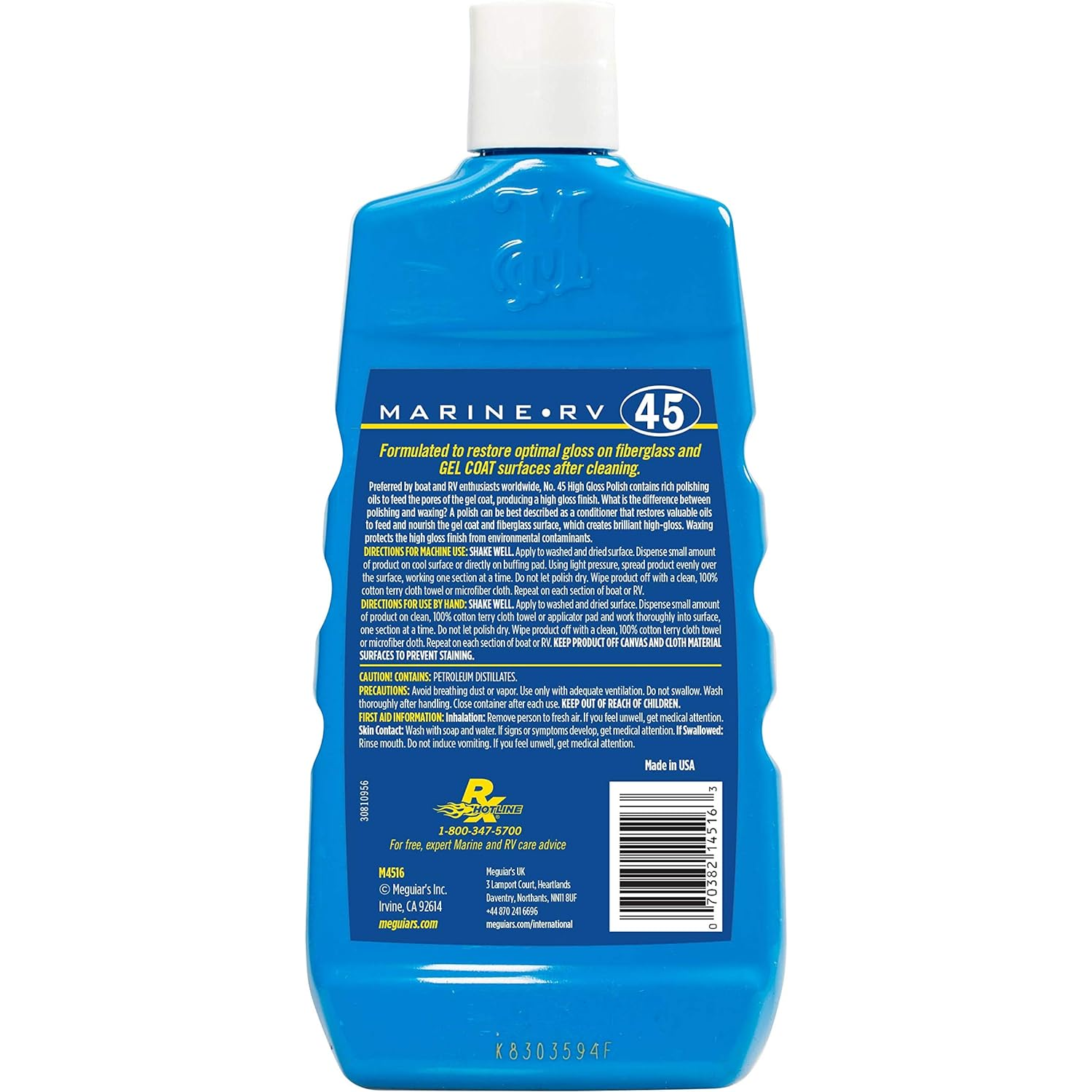 Meguiar’s M4516 Marine/RV High Gloss Polish, 16 .oz, Liquid Online Sale