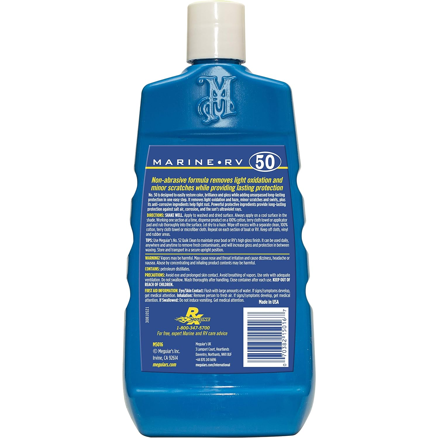 Meguiar’s M5016 Marine/RV One Step Cleaner Wax, 16 .oz, Liquid Supply