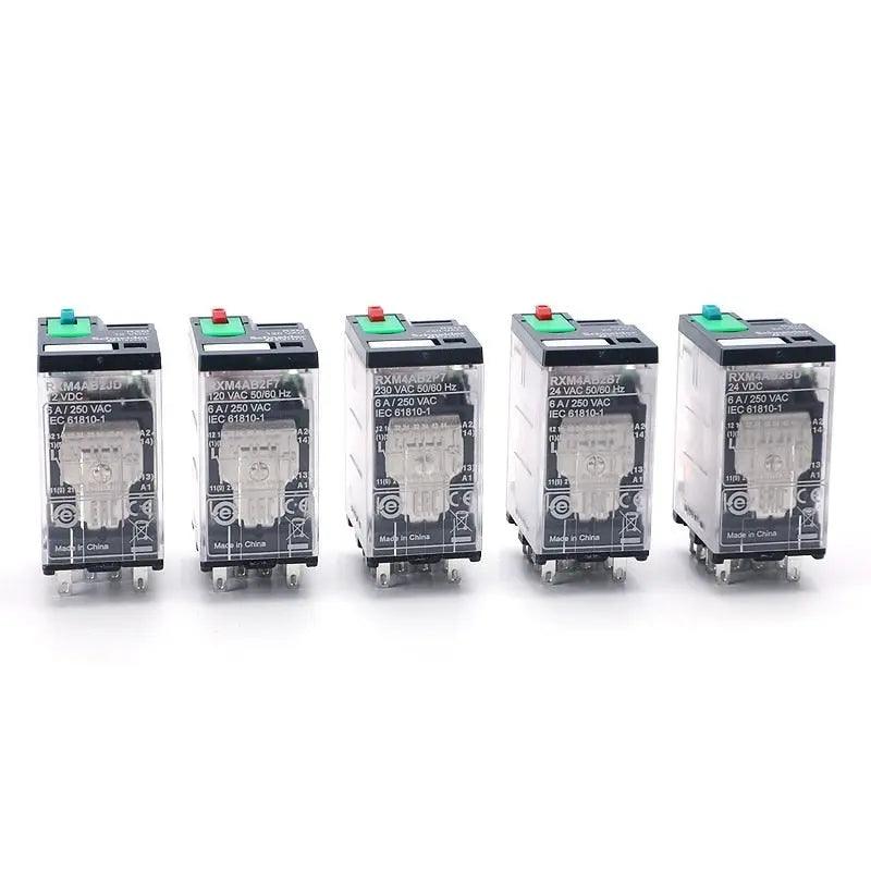 SCHNEIDER-  5pcs/lot RXM Series Miniature Plug-in Relays with LED Supply
