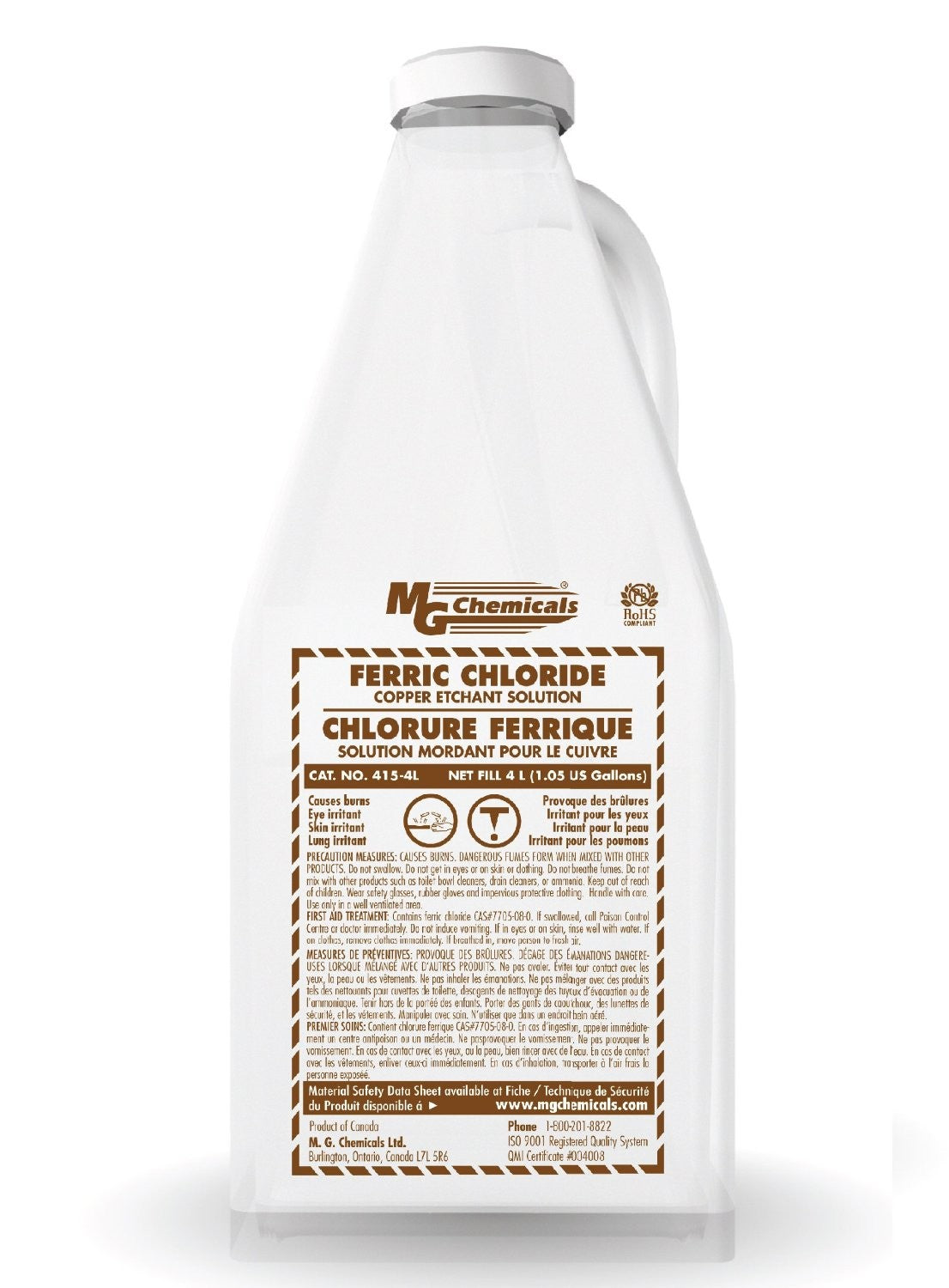 Mg Chemicals 415-4L Ferric Chloride Liquid Supply