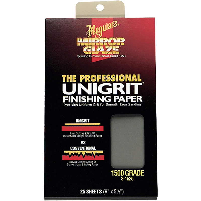 Meguiar’s S1525 Mirror Glaze Unigrit Finishing Paper, 1500 Grit, 25 SHEETS Hot on Sale