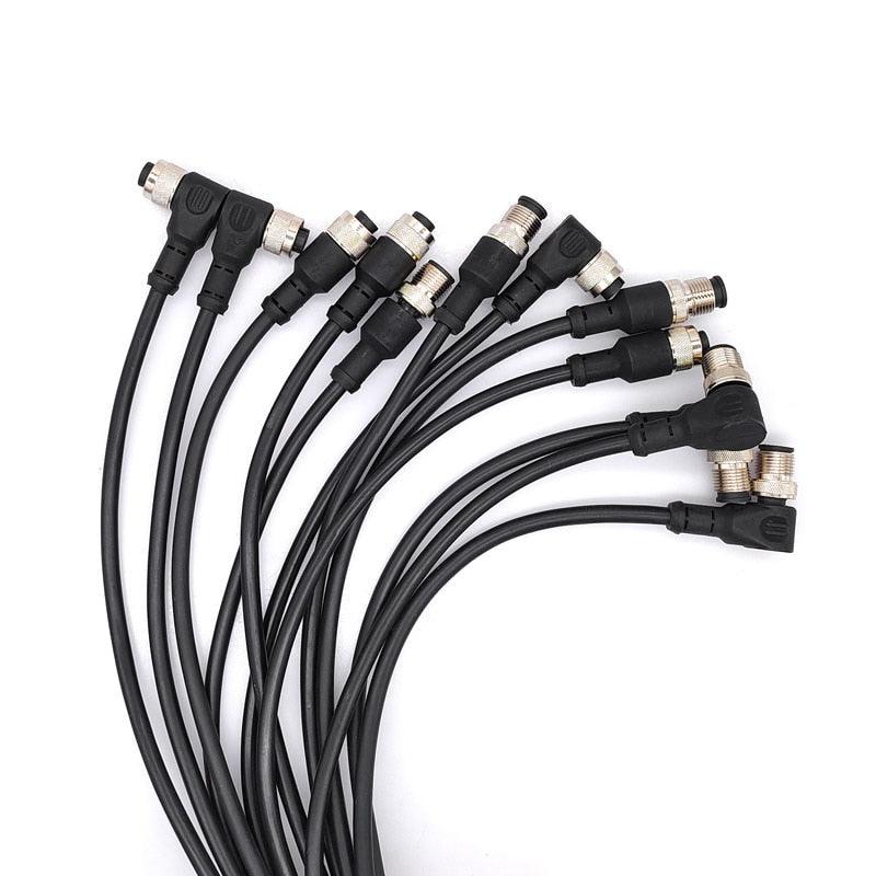 Sensor Connector line M12 Waterproof plug Male Female Angle Straight 4 5 8Pin +2m PVC line on Sale