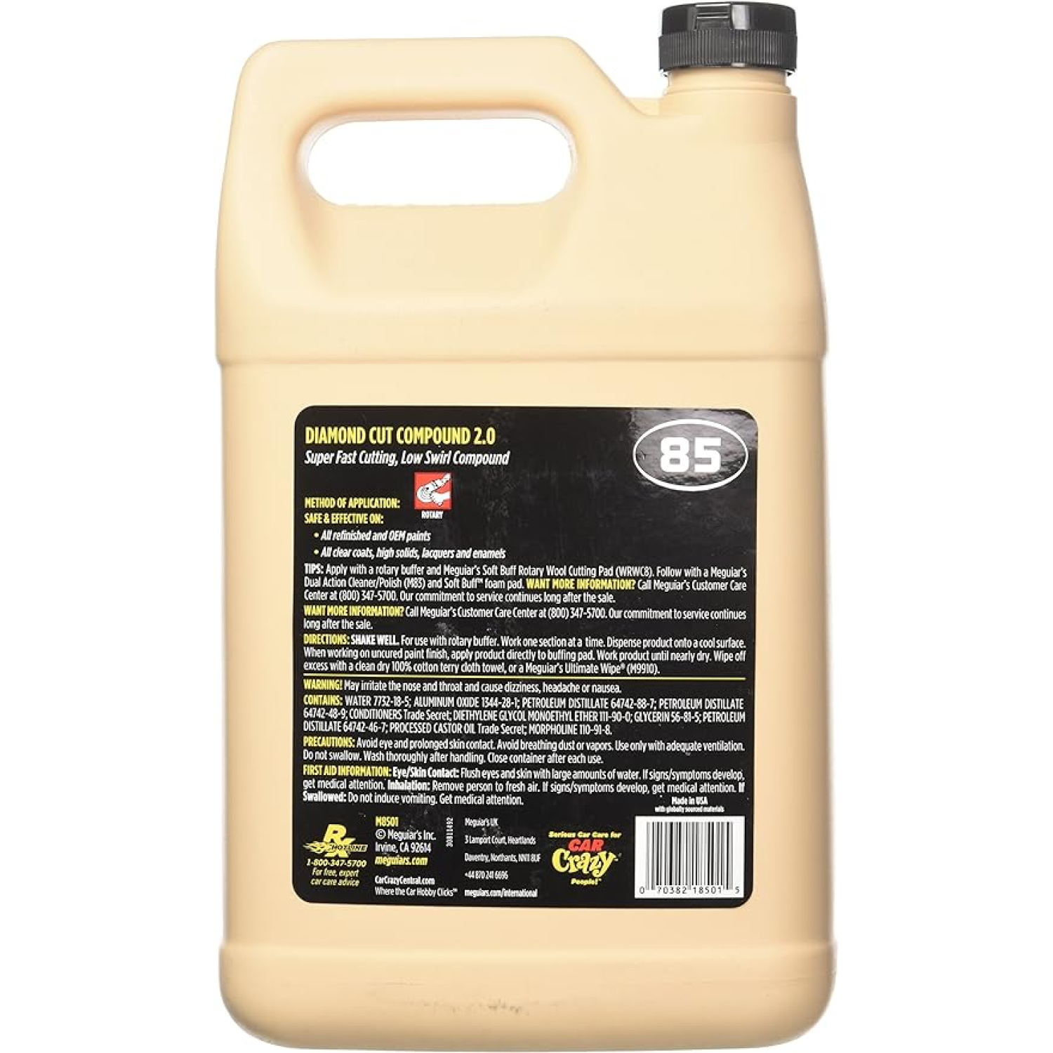 Meguiar’s M8501 Mirror Glaze Diamond Cut Compound 2.0, 1 Gallon, Liquid Hot on Sale
