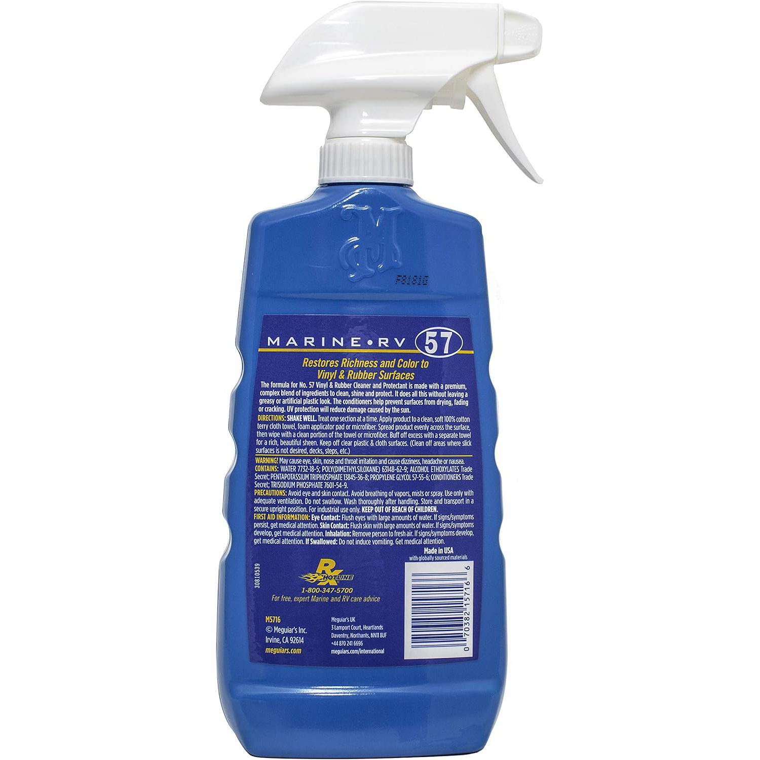 Meguiar’s M5716 Marine/RV Vinyl & Rubber Cleaner & Protectant Spray, 16 .oz Online Hot Sale
