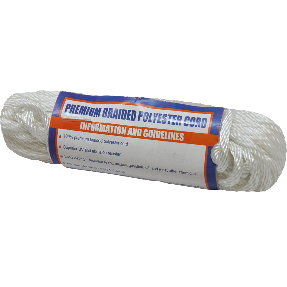 Sea-Dog Solid Braid Polyester Cord Hank – 5/32″ x 50 – White [303304050-1] Sale