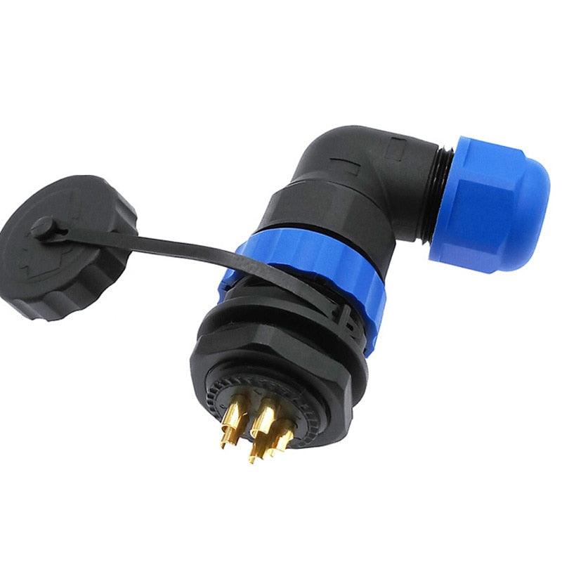 SP20 90 degree elbow waterproof connector 1pin 2pin 3/4/5/6/7/8/9/10/12/14Pin IP68 Industrial power angle connectors Discount