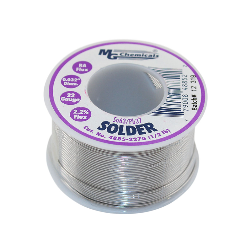 MG Chemicals 4885-227G 4880 Series Sn63/Pb37 Rosin Core Leaded Solder 0.032″ Diameter 1/2 lbs Spool Amber on Sale