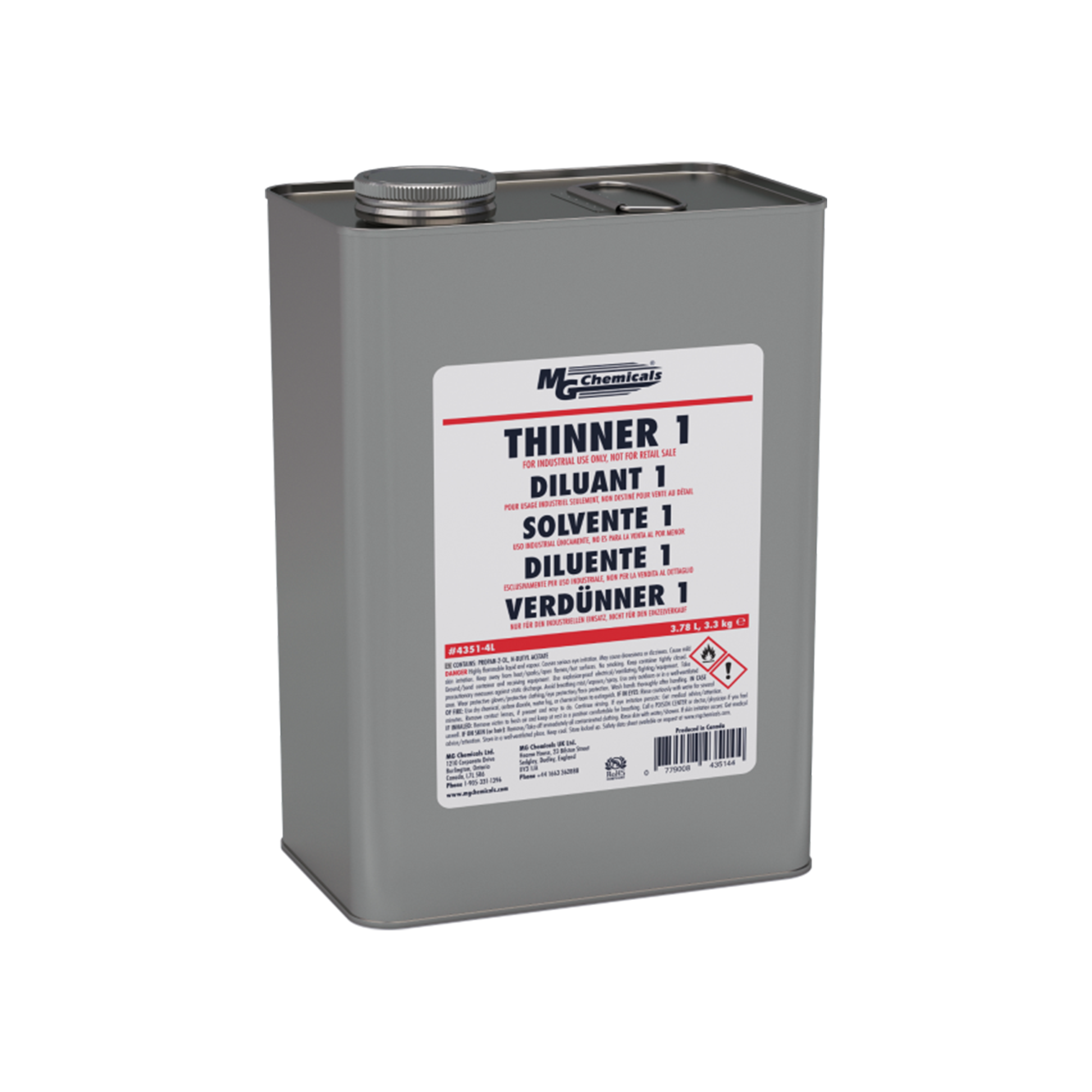 MG Chemicals 4351-4L Thinner 1 Cleaner 4 Liter Container Discount