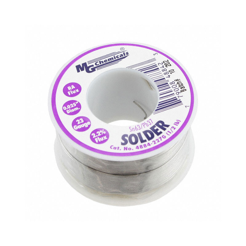 MG Chemicals 4884-227G 4880 Series, Sn63/Pb37 Rosin Core Leaded Solder 0.025″ Diameter 1/2 lbs Spool Online Sale