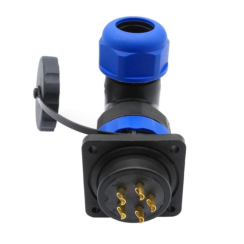 SP28 waterproof connector 2 pin 3/4/5/6/7/8/9/10/12/14/16/19/22/24/26Pin IP68 flange socket  angle connectors 90 degree elbow Fashion
