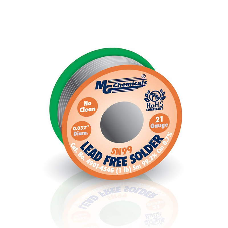 MG Chemicals 4901-454G Sn99 99.3% Tin and 0.7% Copper No Clean Lead Free Solder 0.032″ Diameter 1 lbs Spool Online