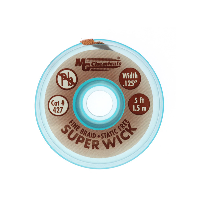 MG Chemicals 427-10 Fine Braid Super Wick 400 Series #5 with RMA Flux 5′ Length x 0.125″ Width Brown (Pack of 10) Online Sale