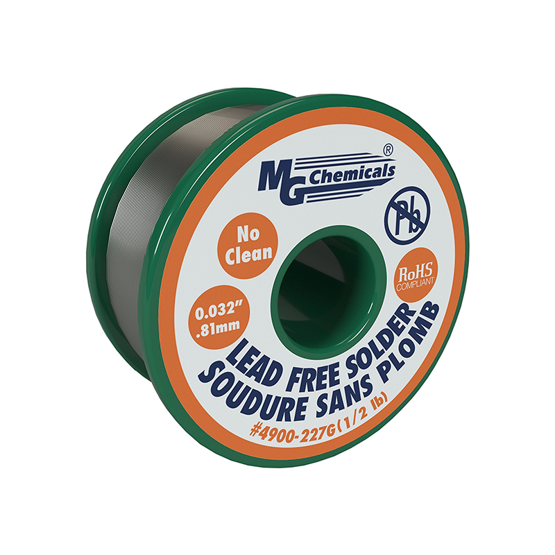 MG Chemicals 4900-227G 4900 SAC305 96.3% Tin 0.7% Copper 3% Silver No Clean Lead Free Solder 0.032″ Diameter 1/2 lbs Spool Online Sale
