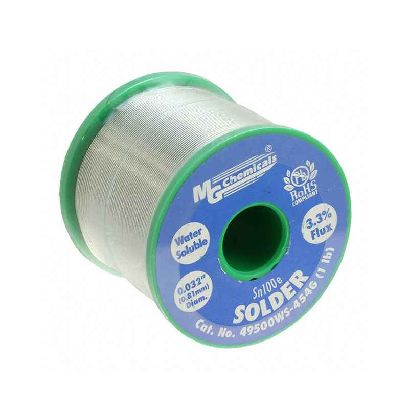 MG Chemicals 49500WS-454G SN100E Water Soluble Lead Free Solder Flux Core 1 lbs Spool Fashion