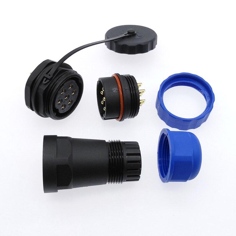 SP28 Straight  waterproof connector 2 pin 3/4/5/6/7/8/9/10/12/14/16/19/22/24/26Pin IP68 Threaded socket Sale
