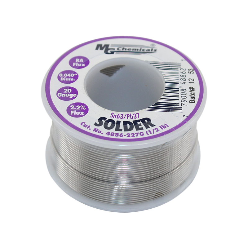 MG Chemicals 4886-227G 4880 Series Sn63/Pb37 Rosin Core Leaded Solder 0.04″ Diameter 1/2 lbs Spool Amber Supply
