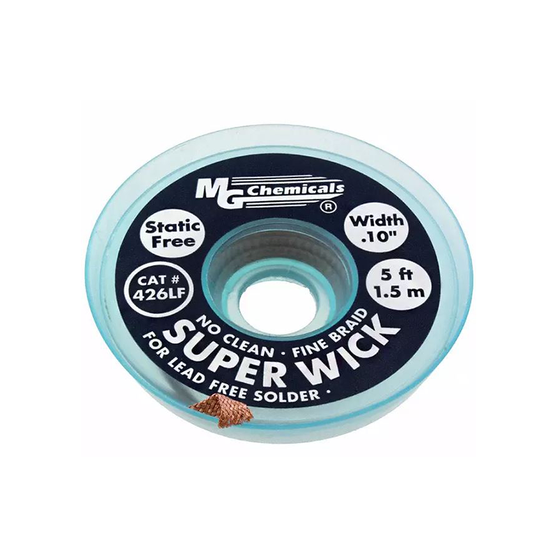 MG Chemicals 426-LF No Clean Desoldering Fine Braid Super Wick for Lead Free Solder 0.10″ Width x 5′ Length Sale