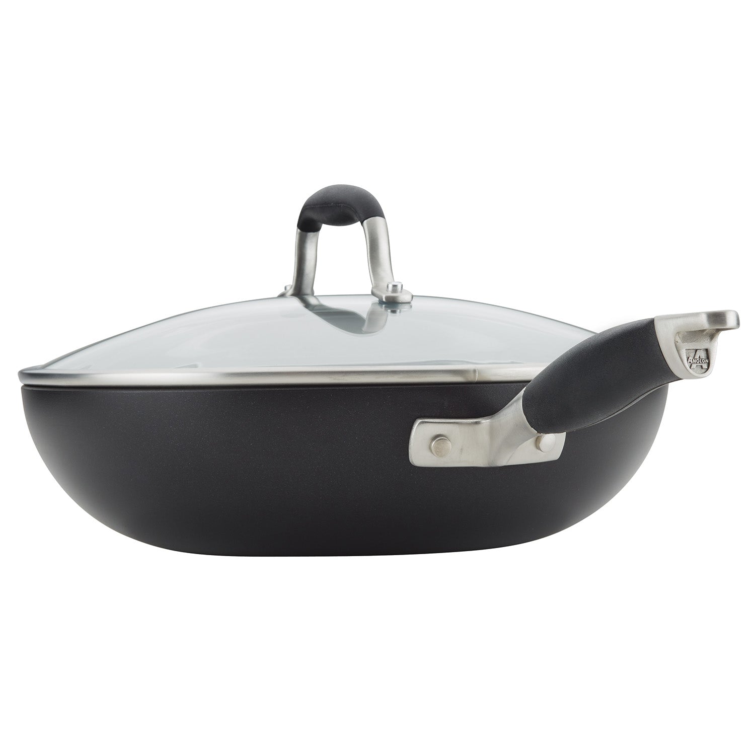 Anolon Advanced Home Hard-Anodized Nonstick Ultimate Pan with Lid, 12-Inch, Onyx Hot on Sale