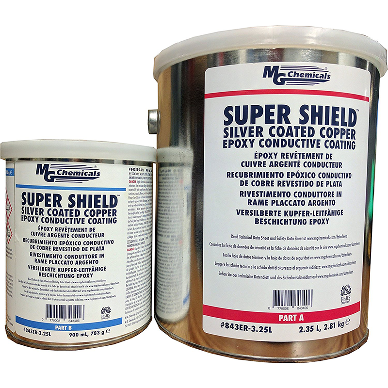MG Chemicals 843ER-3.25L Super Shield Silver Coated Copper Epoxy Conductive Coating, 3.25 L Sale