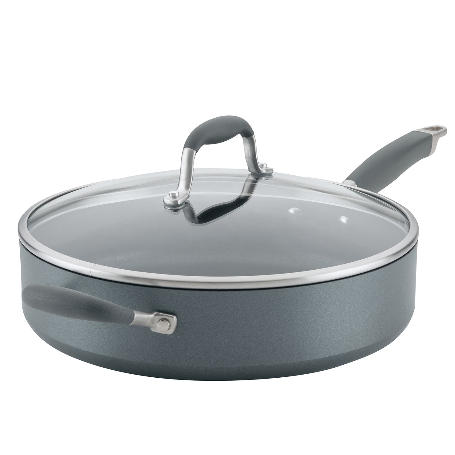 Anolon Advanced Home Hard-Anodized Nonstick Saute Pan with Helper Handle and Lid, 5-Quart, Moonstone Sale