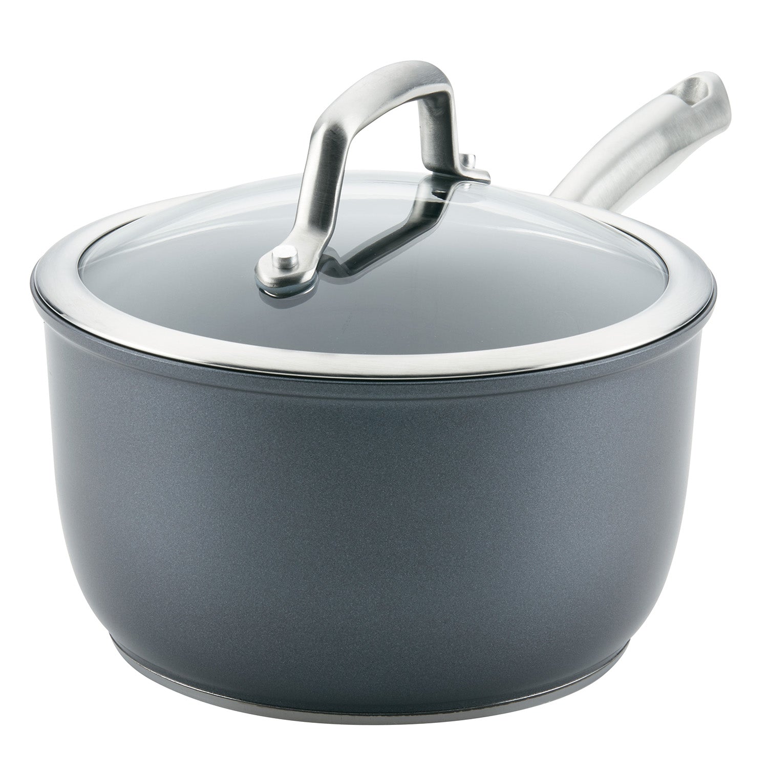 Anolon Accolade Hard Anodized Nonstick Saucepan with Lid, 2.5-Quart, Gray Hot on Sale